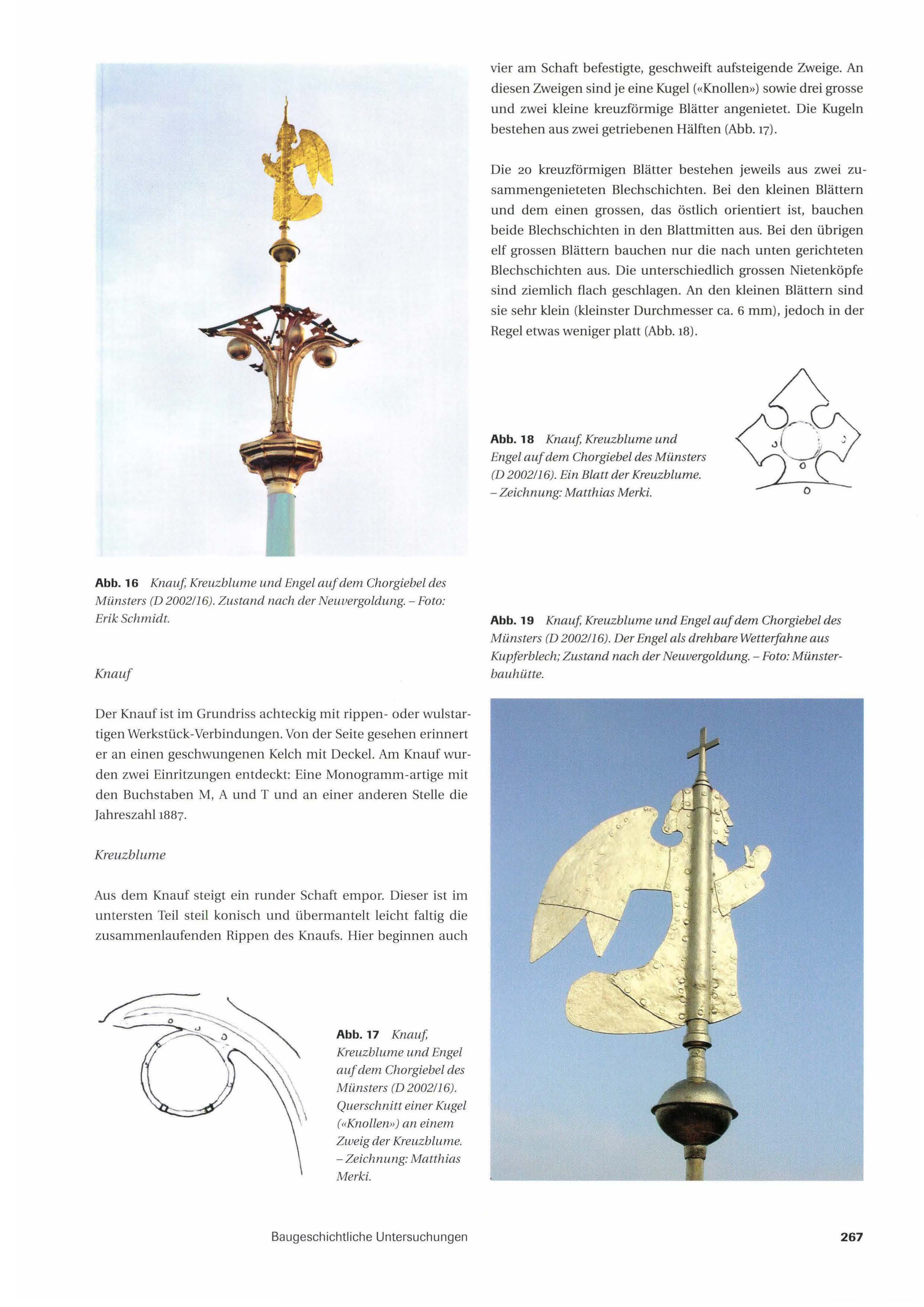 Knauf, Kreuzblume und Engel auf dem Chorgiebel des Münsters