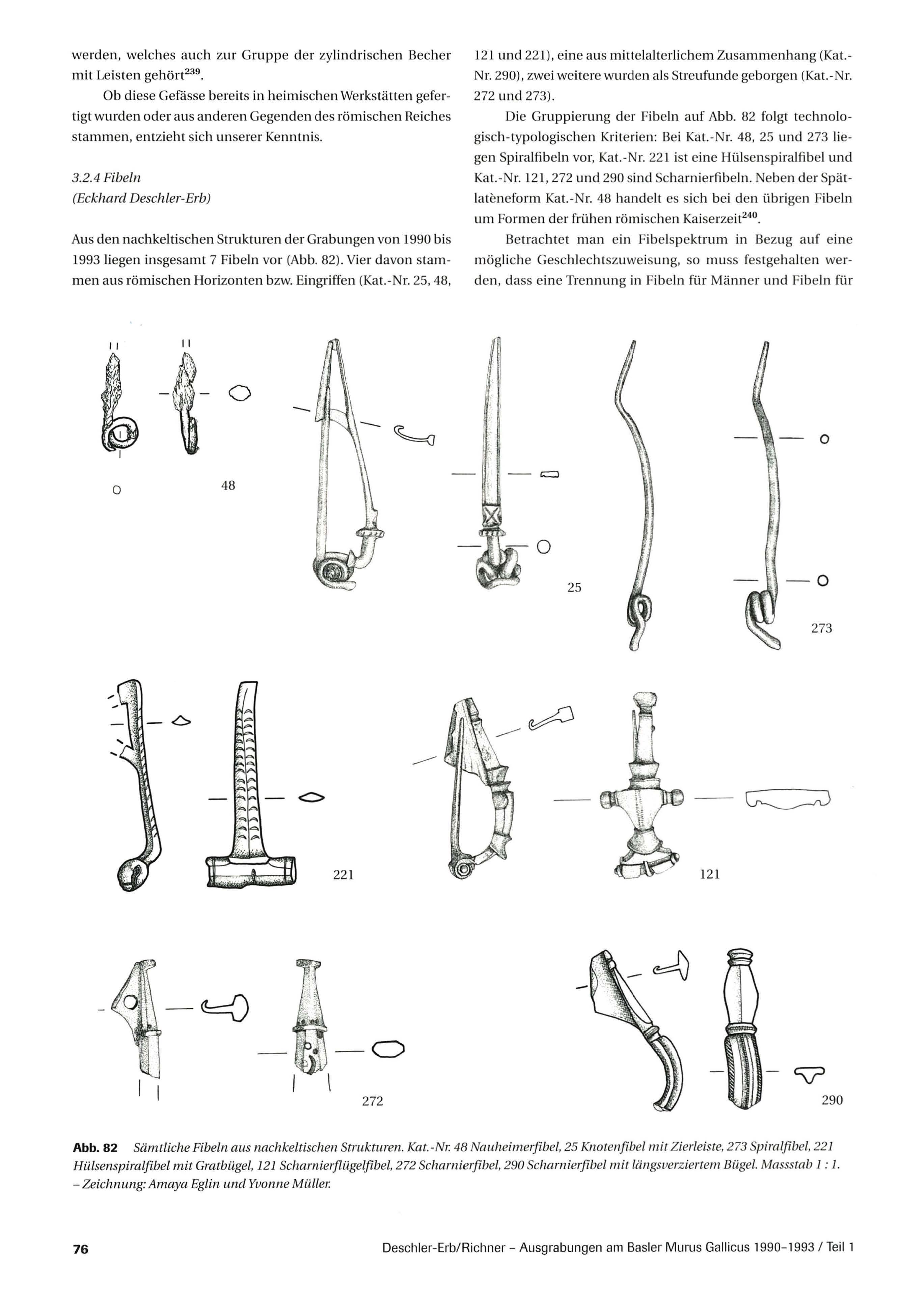 Kaiserzeitliche Fibeln aus der Ausgrabung beim Murus Gallicus