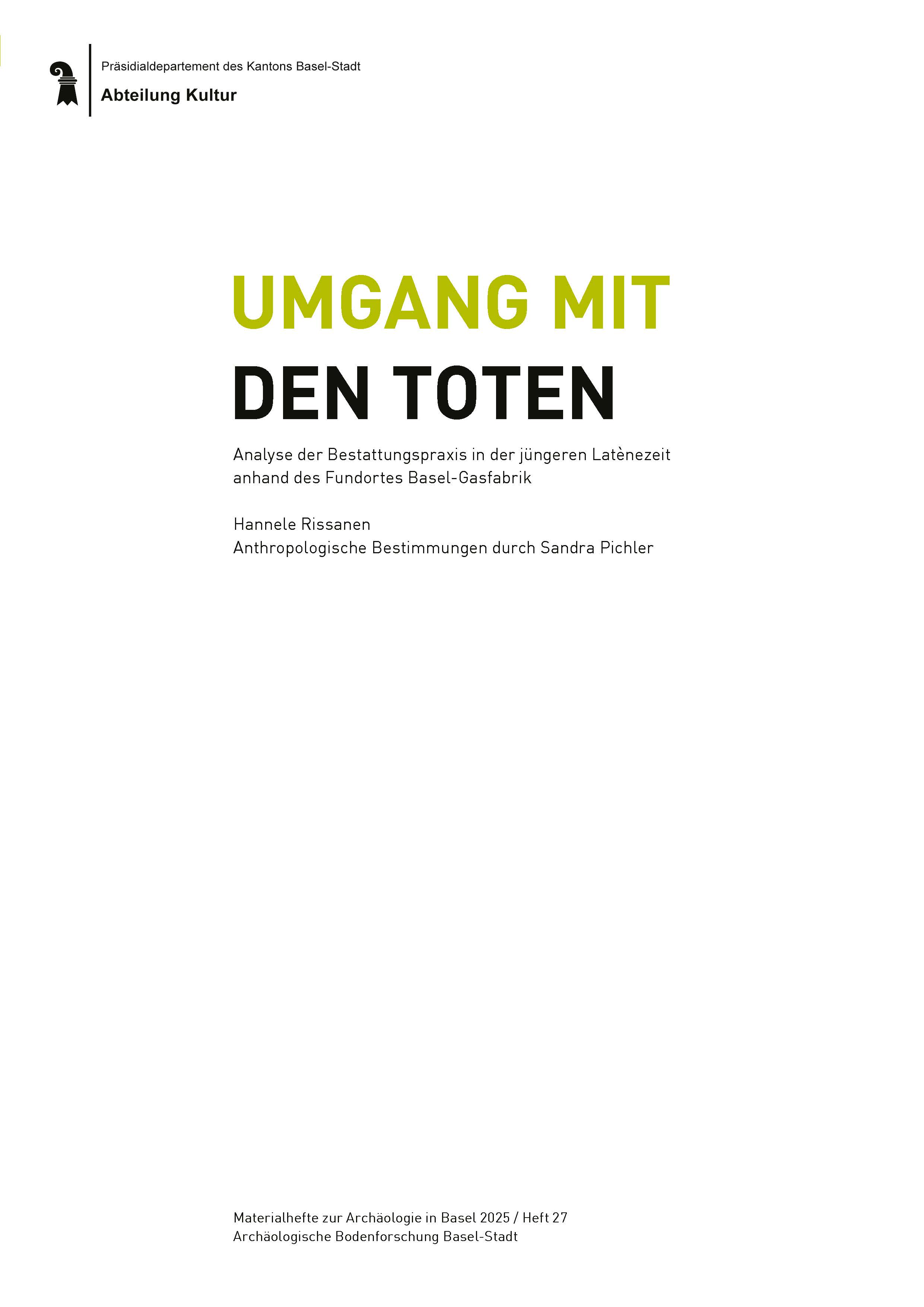 Cover vom Materialheft 27